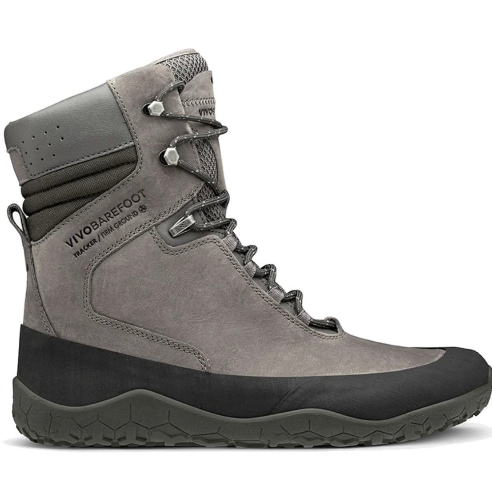 VIVOBAREFOOT Dark Grey TRACKER HI FG L Leather Boots EU 40 SZ 9 NEW I…